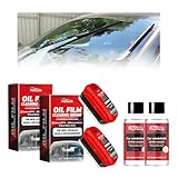 Automotive Oil Film Cleaning Brush for Car Windows,Car Windshield Cleaner Tool for Removing Glass Stains,Reusable Glass Oil Film Remover for Car Windows & Windshields,Improves Clarity and Visibility