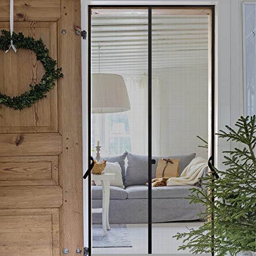 Sunolga 38 x 84 Inch Magnetic Screen Door, Fits Doors Size 36 x 83 Inch, Reinforced Fiberglass Screen Door Mesh with Full Frame Hook & Loop, Door Screen Magnetic Closure for Hands-Free - Thumbnail 3