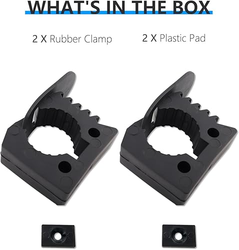 Miniatura 7 de Hi-Lift Jack Handle Keeper 2 abrazaderas de goma, agarre de herramienta de tubo, montaje de abrazadera de liberación rápida, soporte de techo negro