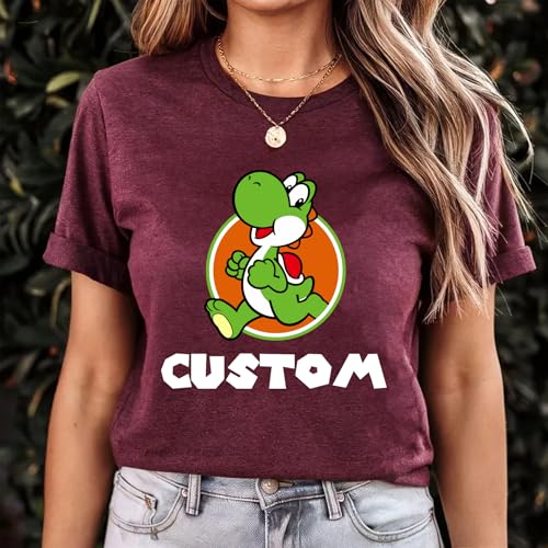 Image of Customizable Super Family Shirt, Customized Friends Matching Tee, Birthday Shirt, Shirt Kart Shirts, Yoshi Bowser Jr Daisy Rosalina Peach Koopa Waluigi Wario Toad T Shirts