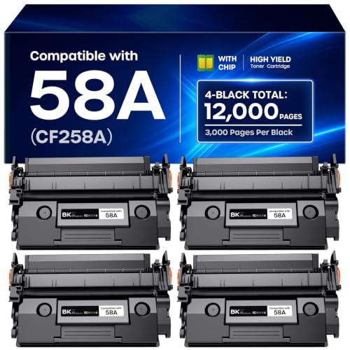 Image of iNKPAD 58A CF258A Toner Cartridge Black with Chip Compatible for HP 58A | CF258A 58X CF258X Toner Work with LaserJet MFP M428fdw M428fdn M428dw M404 M428 Pro M404n M404dn M404dw Printer (4 Black)