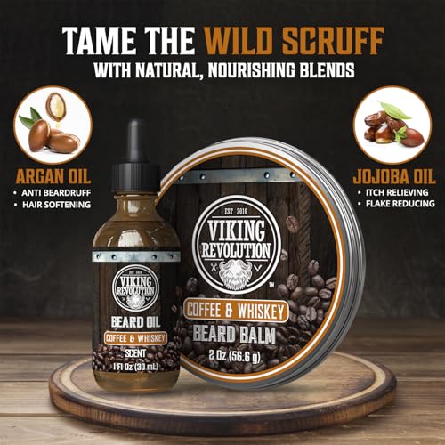 Image of Viking Revolution Beard Balm and Beard Oil Bundle - Coffee Whiskey
