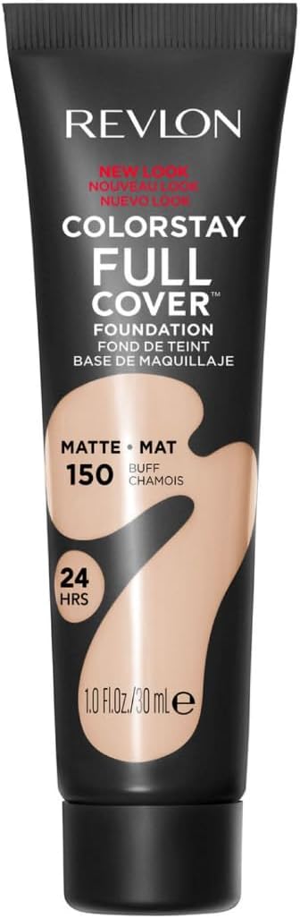 Revlon ColorStay Full Cover Longwear Matte Foundation, Heat & Sweat Resistant Lightweight Face Makeup, Buff (150), 30ml