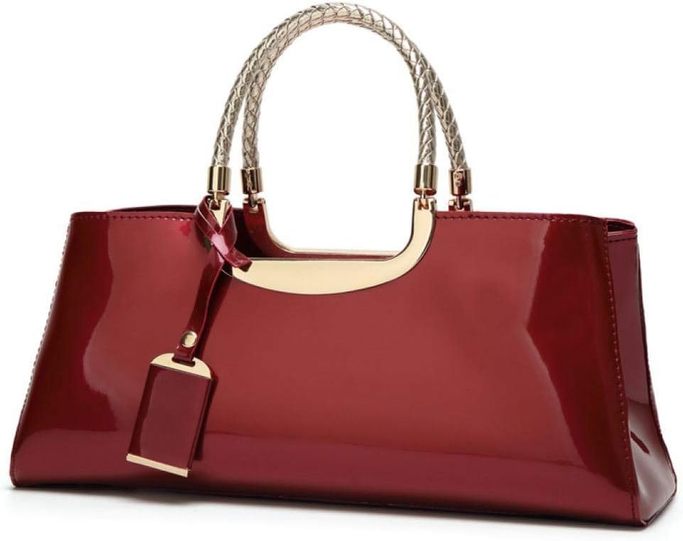 jessie Patent Leather Structured Shoulder Handbag Women Evening Party Satchel Crossbody Top Handle Bags | Patent Leather, Structured, Evening Party, Bags