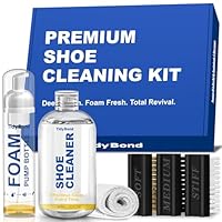 Shoe Cleaner Kit for Sneakers – 300ml Premium Shoe Cleaning Set with 3 Brushes & Microfiber Towel, Sneaker Cleaner for White Shoes, Boots, Leather, Suede, Canvas, Mesh, PU & Fabric