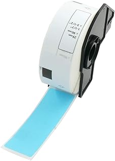 BETCKEY - 1 Rollo de DK-11201 Etiquetas Precortadas de Dirección Estándar Compatible con Brother, 29mm x 90mm, 400 Etiquetas de Color Azul para Impresoras de Etiquetas QL