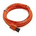 Casecover Universal Micro USB 3M 10FT Colorful Fabric Braided Data Cable Micro USB Data Sync Cable Charger Charging Cord for Android Samsung Galaxy S2 S3 S4 Note 2 HTC EVO One X S (7 orange)