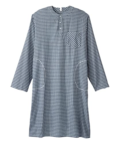 Men’s Open-Back Adaptive No Peek Flannel Nightgown