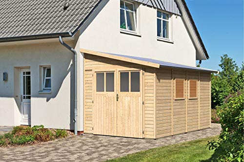 Preisvergleich Produktbild Unbekannt Karibu Gartenhaus Bomlitz 4 natur 19 mm