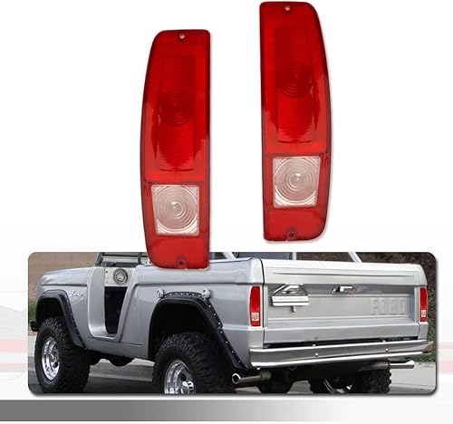 Para 1967-1972 Ford Styleside F100250350 TRUCK,1967-1974 Ford Econoline E100200300,1967-1977 Ford Bronco Carcasa trasera de luz trasera Carcasa roja