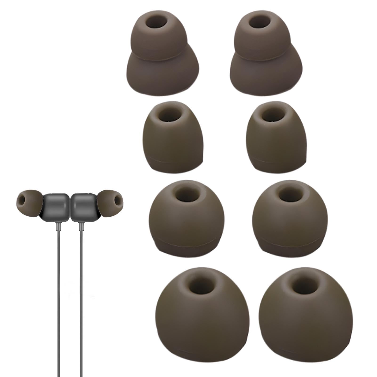 4 Pairs Ear Tips, 4 Size Moss Green Soft Silicone Earbuds Replacement Tips, Powerbeats Pro Ear Tips By Dre