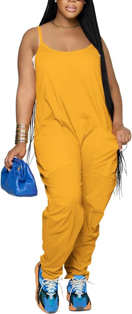 Nimsruc Womens Jumpsuits Casual Summer Rompers Sling Sleeveless Loose Baggy Overalls Jumpers With Pockets 2026 - Image 3