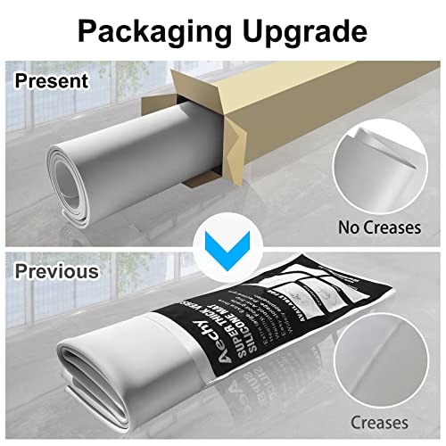 Aechy Extra Large Silicone Mat 36”X24”X0.08”, Multipurpose Silicone Mat Thick Heat Resistant Mat Shipped Rolled Up Kitchen Counter Mat Waterproof Nonslip Silicone Mats For Kitchen Counter Light Gray #TOP1