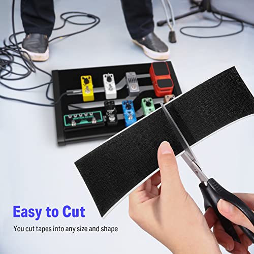 Donner Pedal Board Tape, Pedalboard Mounting Tape for Guitar Pedal Board Length 2M Width 5CM Hook + Loop, Self Adhesive