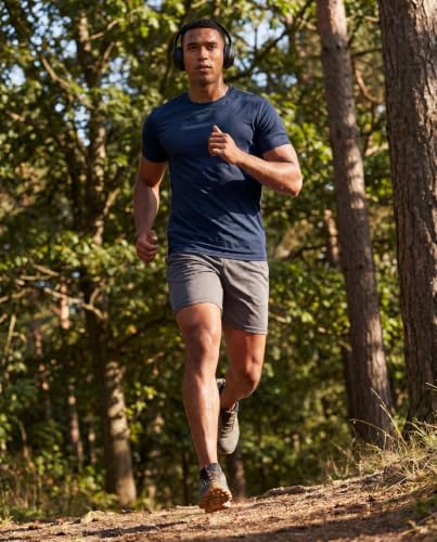 Image of 5 Pack Men's Dry Fit Workout T Shirts Crew Neck Athletic Gym Running Tees