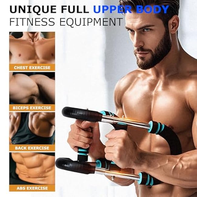 Twister Arm Trainer, 60-100lb Adjustable Chest Workout Equipment, Portable Power Twister Bar, Detachable Design, Arm Trainer for Men, Chest Trainer for Men, Shoulder Muscle Training, Fitness Anywhere