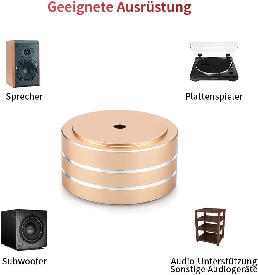 Pieds Haut-Parleur Brollitest - 4 Pieds Anti-Vibration Argenté - Support Jusqu'à 100kg