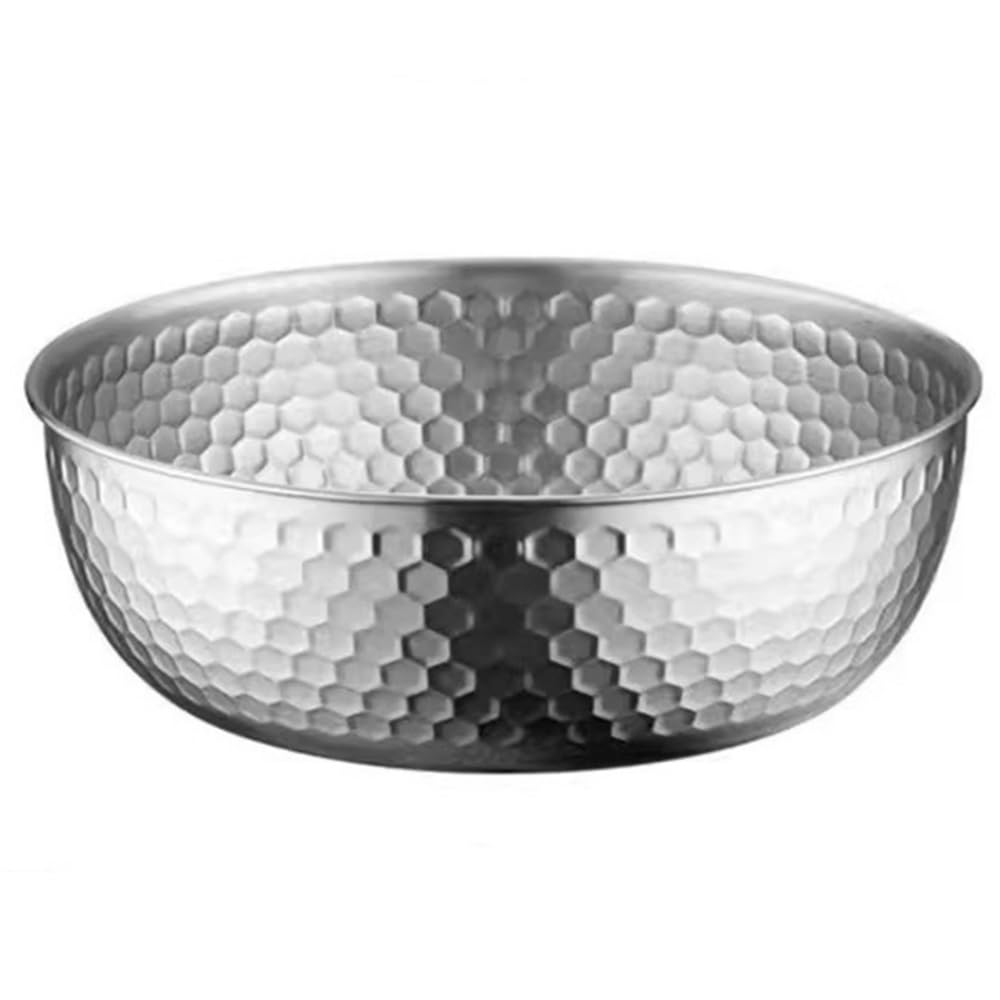Tazón para Mezclar Ensaladera de Acero Inoxidable, Recipiente for Mezclar y Hornear con Burbujas, for cocinar para Hornear Cocinar y Almacenar(Silver,19cm)