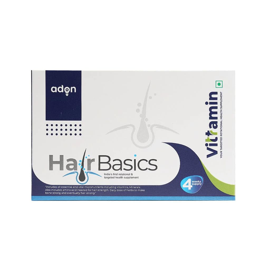 Adon Vittramin Hair Basics Kit | Multivitamin Formula with Moringa, Dalbergia, Asparagus | Reduces Male & Female Pattern Hair Loss | Supports Hair Growth & Nourishment | Addresses Telogen Effluvium & Nutritional Deficiencies (B0CCW7YB6F) Amazon Price History, Amazon Price Tracker