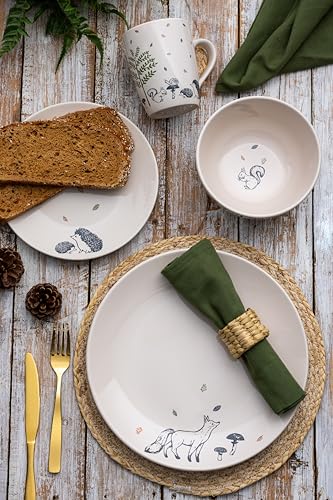 Price & Kensington Woodland Dinner Plate 27.7cm Microwave and Dishwasher Safe Novelty Style Made from Stoneware Stylish Dinnerware - Image 4