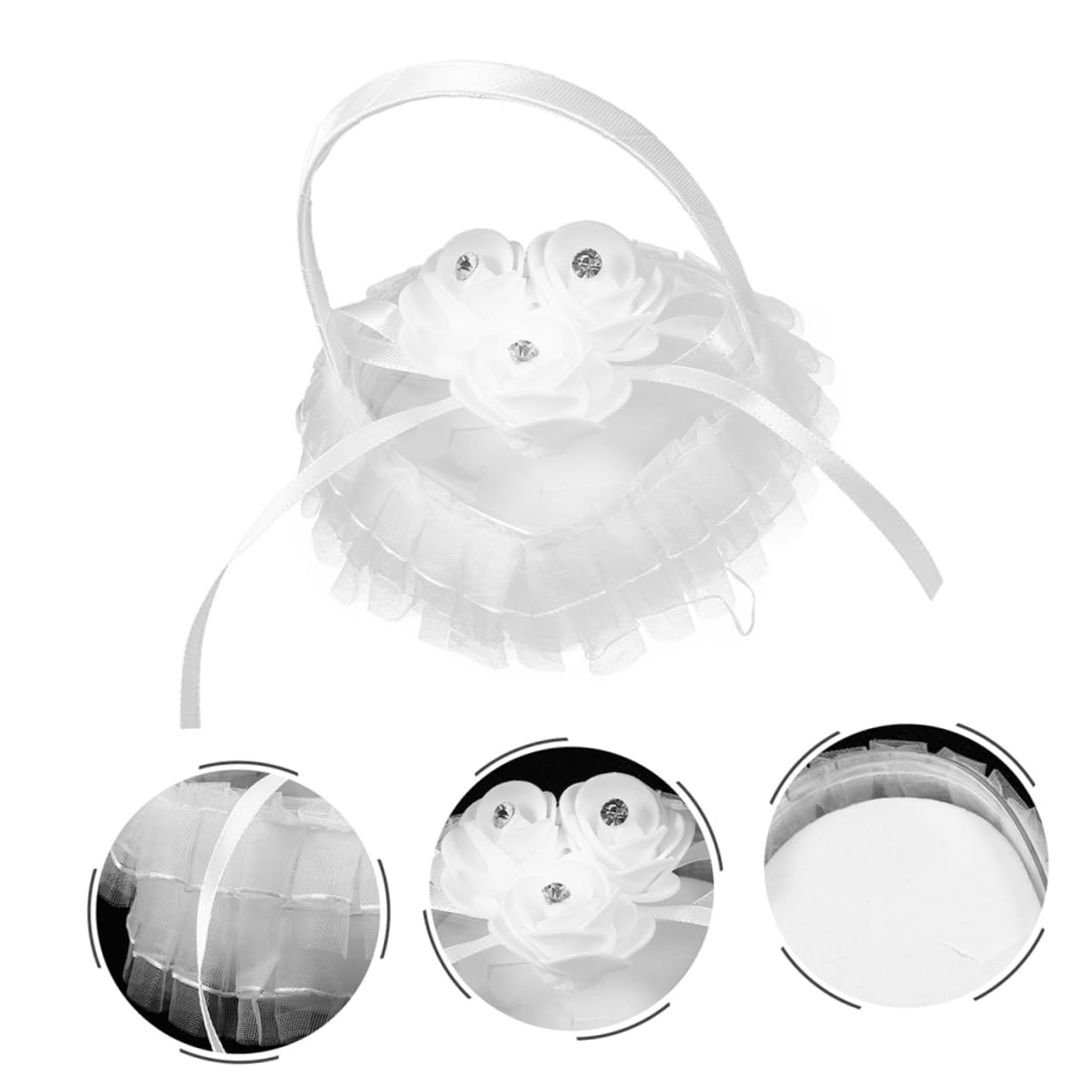 OFFSCH 2pcs Heart Shaped Wedding Holder Decorative Proposal Box for Ceremony Elegant Floral Design for Weddings Beach Outdoor Events and Home Decor