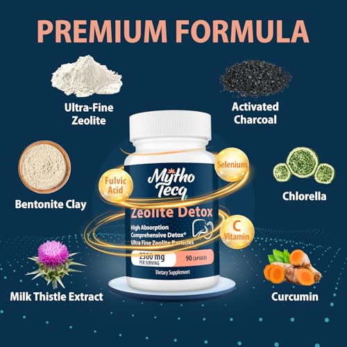 69,000 MG Zeolite Detox, Activated Charcoal, Liver Cleanse and Detox, Full Body Detox Cleanse, Fast Detox, Natural Toxins Remove, Milk Thistle Extract and Bentonite Clay for Heavy Metal Detox-90 Caps - Image 4