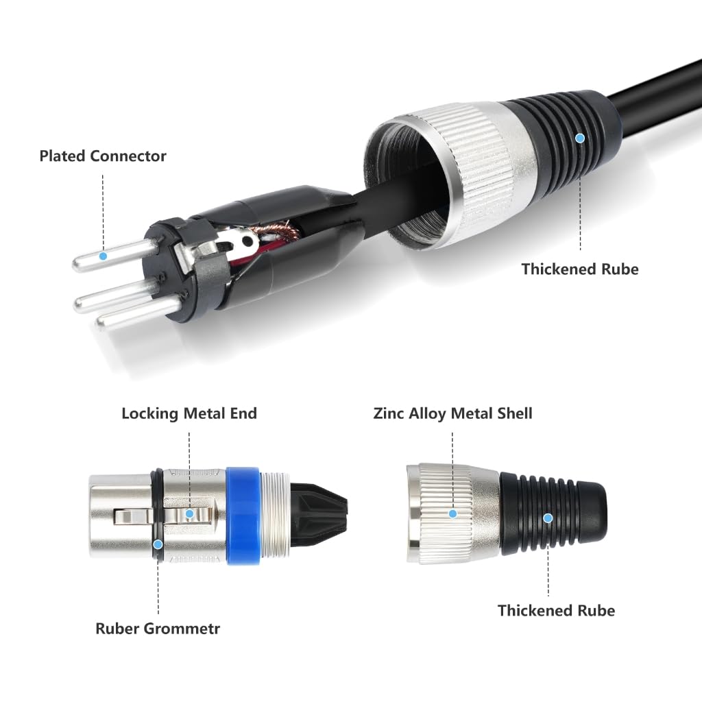 10 szt. 3-pinowy kabel mikrofonowy męski na żeński 3-pinowy kabel głośnikowy 3-pinowy