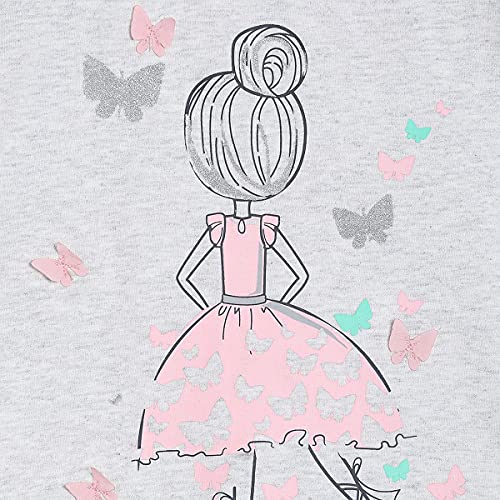 Image of miniklub Girls Grey Printed Pure Cotton Top