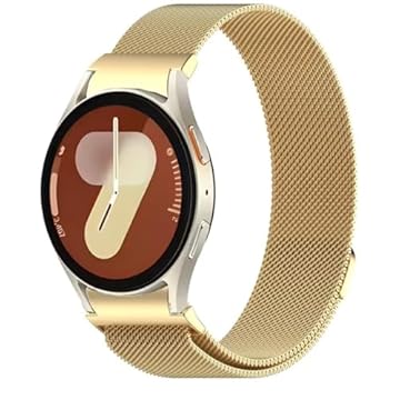 Pulseira Slim Milanese Loop Compatível com Samsung Galaxy Watch 7, 40mm 44mm, Malha Magnética de Aço Inoxidável Watch7 (Dourado)