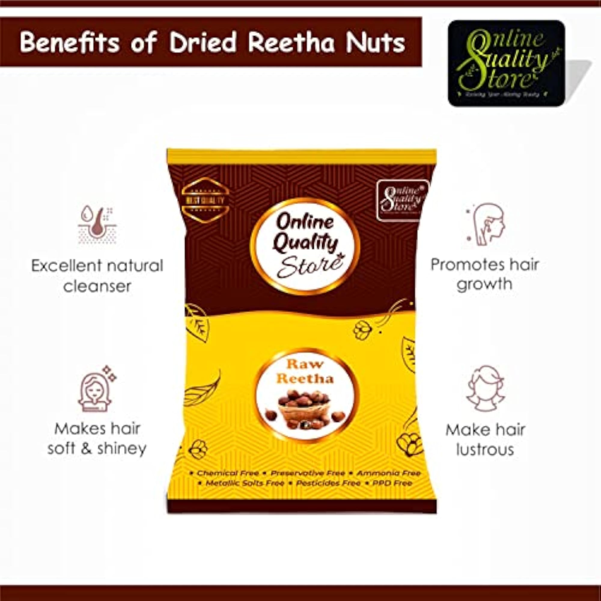 Store Raw Reetha Nuts for Hair Growth, 200g