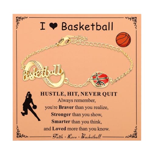 Bracelet Infini de Basketball Mikovivi doré : bijou sport femme et carte cadeau inspirante