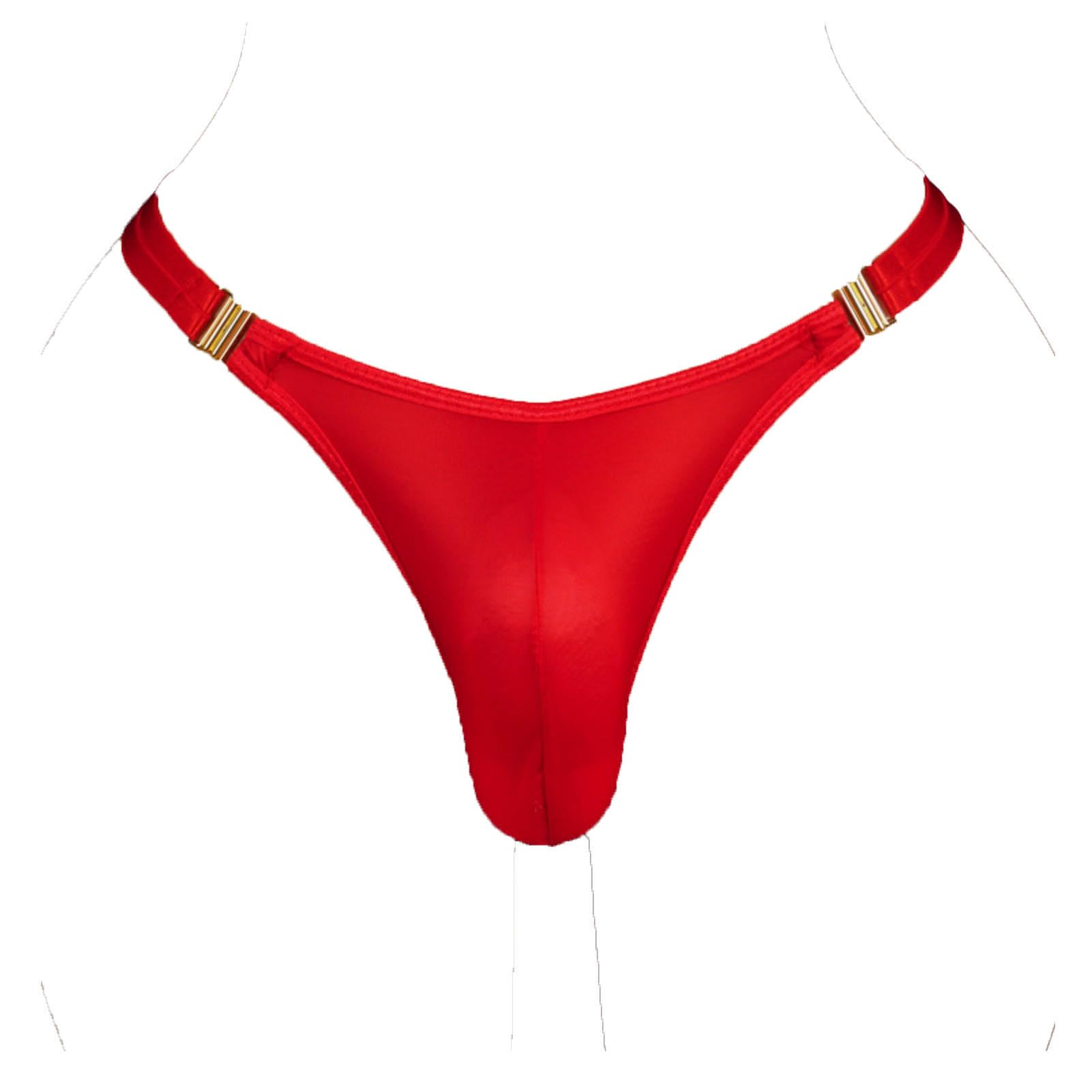 Faringoto Herren Sissy Tanga Unterwäsche Femboy Kleidung für Männer Höschen Slip Mini Bikinis, Rot/Ausflug, einfarbig (Getaway Solids), Einheitsgröße