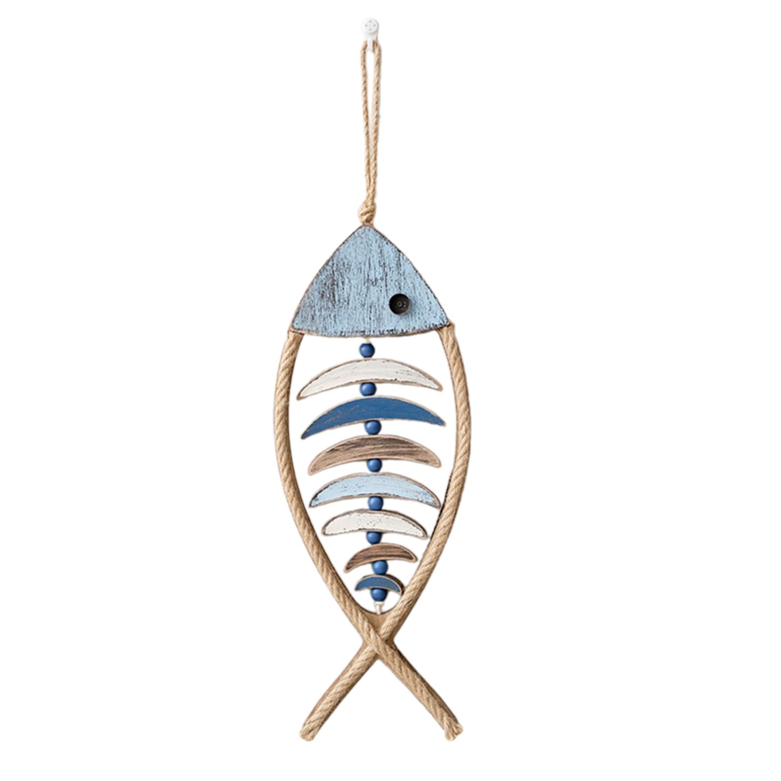 Kalttoy Wood Fish Wall Decorations Handcrafts Mediterranean Wall Hanging Pendants Handcarved Fish Ornament for Decors Sculpture Home Decors