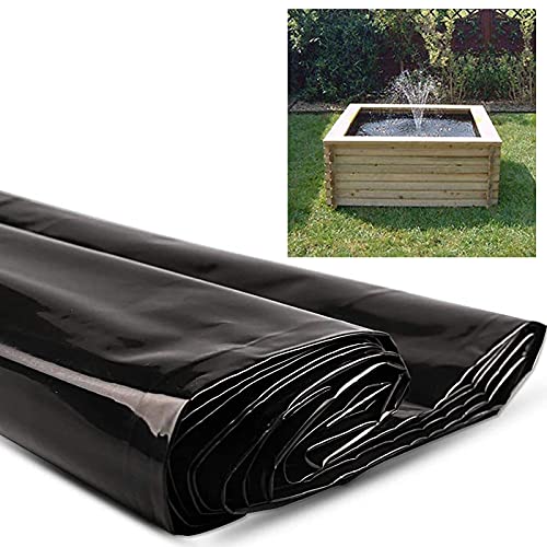 Teichfolie Schwarz HDPE, Gartenpoolmembran Für Reservoir River Slope Waterfalls, 3x4m 4x7m 5x10m 8x8m 6x8m 10x12m 10x15m Teichfolie Cover