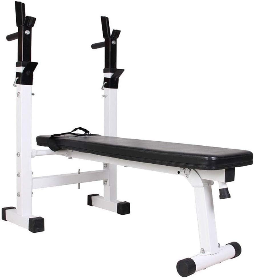 Free-Weight Racks Squat Rack,Fold Bench Press Men's Fitness Barbell Rack-Adjustable Bracket Home Indoor Gym-Foldable Strength Training Stand Squat Rack