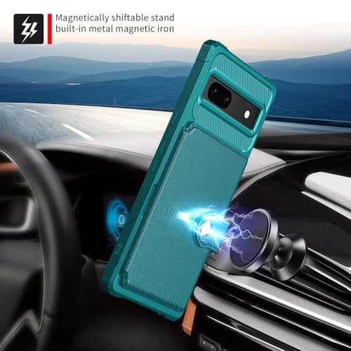 Funda Google Pixel 7A protectora de piel sintética verde premium 6