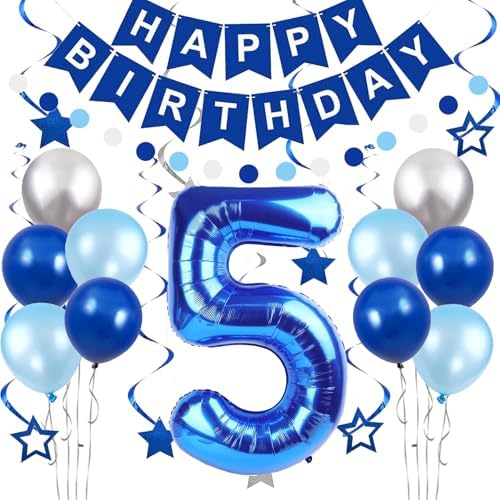 BRT Bearingshui Children's 5th Birthday Decorations for Boys, Hap...