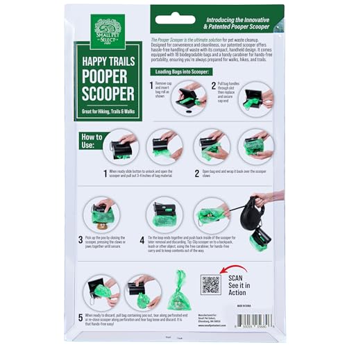 Small Pet Select Pooper Scooper, Dog Poop Scoop w/Bags for Pet Waste Portable Design with Leash Clip and Bag Dispenser - Image 2
