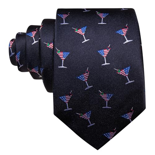 Image of Barry.Wang Fun Animal Ties for Men Designer Handkerchief Cufflink WOVEN Casual Necktie Set Festival