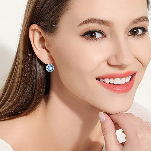 AOBOCO Sterling Silver Bella Earrings Embellished with Crystals from Austria, Hypoallergenic Pierced Leverback Cushion Cut Earrings, Fine Jewelry Gifts for Women - Image 4