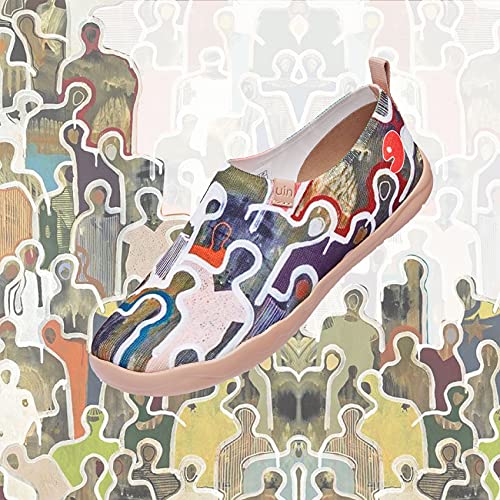 UIN Men's Casual Walking Travel Shoes Slip On Knitted Loafers Lightweight Comfort Air Painted Fashion Sneaker Be Lost (10)2