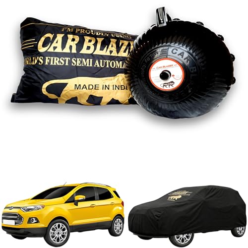 Image of CARBLAZER Portable & Semi-Automatic Full Body Car Covers: Heavy Duty Device| Anti-Theft| Dust & Scratch Proof | Water & Wind Resistant|Custom Fit| Dual-Side Cover, Compatible for Ford Ecosport