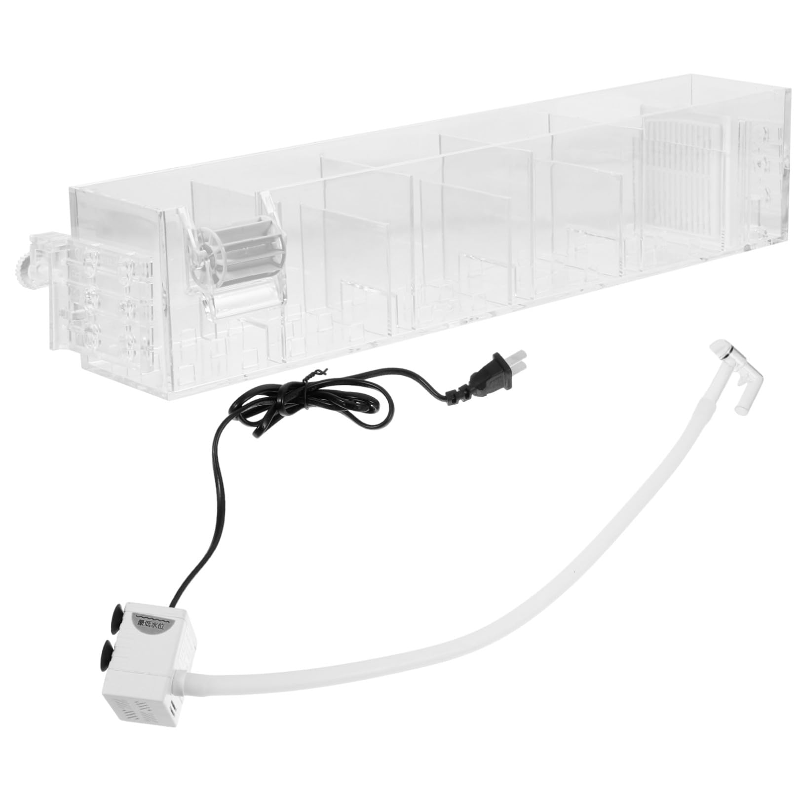 Multifunktionale Aquarium Filterbox aus Acryl mit Klarer Optik und Glatten Linien Inklusive Pumpe für Fischbecken zur Sauerstoffversorgung