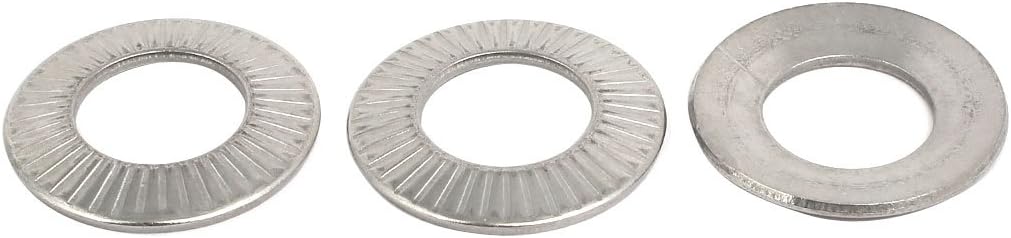M16 304 Quality Parts Stainless Steel Wedge Locking Washer Silver Tone 3pcs Model:19as305qo183