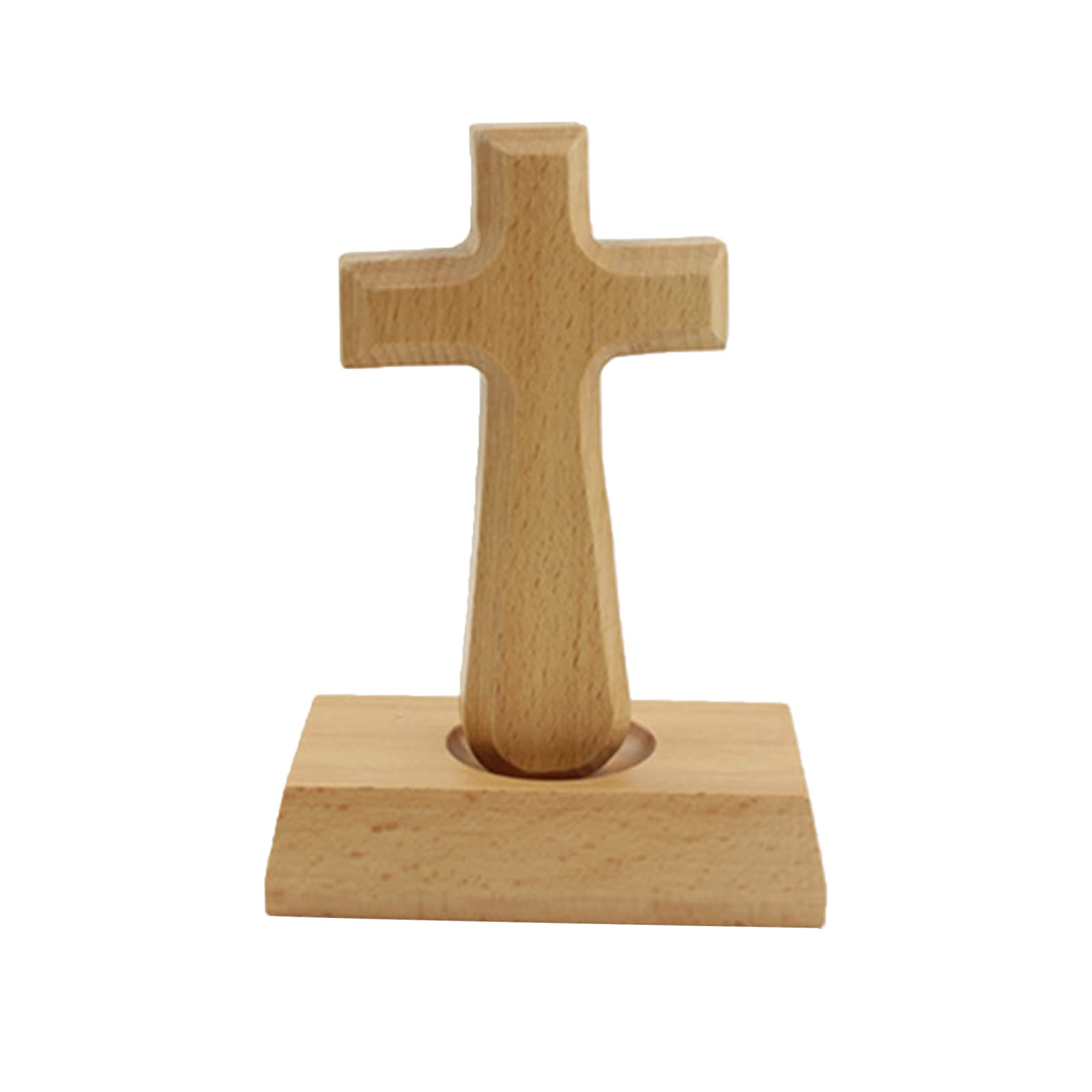 carotoe Catholic Cross Crucifix with Stand Religious Prayer Tabletop Decoration for Wood Cross Sculpture Ornaments Standing for