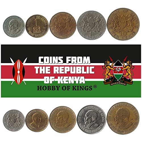 Kenya 5 Mixed Coins including 5 Cents to 1 Shilling