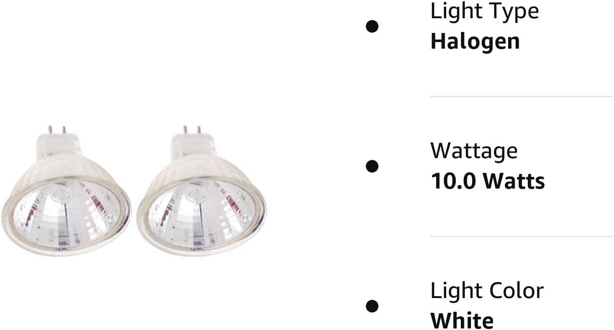 KOR (Pack of 2) 10 Watt MR11 12 Volt Precision Halogen Reflector Fiber Optic Light Bulb 10W 12V