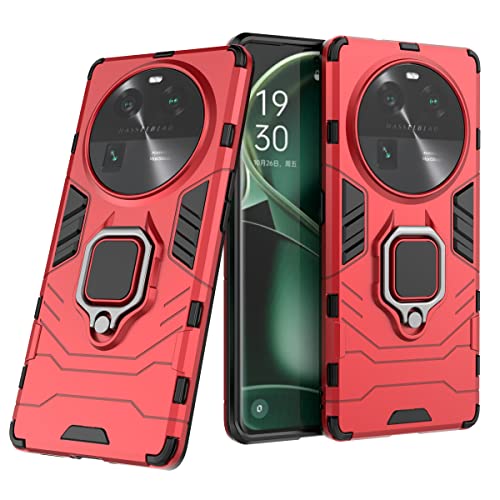 IMIRST Premium Phone Case for Oppo Find X6 Pro - Military-Grade Heavy Duty Shock-Absorbing Scratch-Resistant Sleek Robust Protective Cover Compatible with Oppo Find X6 Pro. HB Red