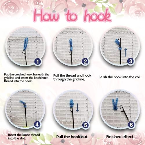 Image of bositigo Cat Latch Hook Pillow Kit for Adults & Kids, DIY Pre-Printed Canvas Craft, 17x17 Inch Decorative Cover for Sofa Cushions, Bedroom Decor (Cat Pattern 41)