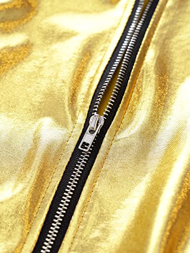 Kids Girls Zipper Coat Shiny Sequins Outerwear Casual Bomber Jacket Jazz Hip Hop Dance Outfits4